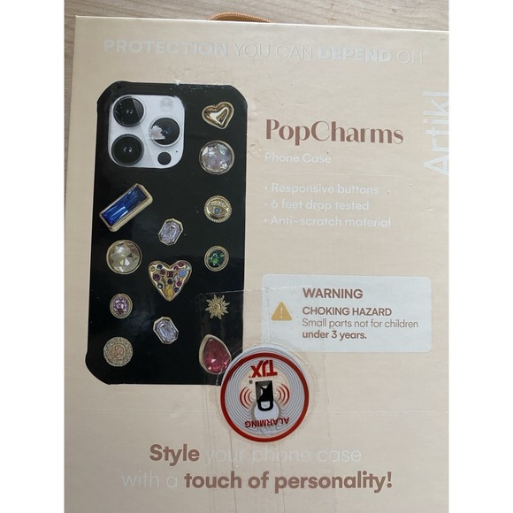 Artikl iPhone 16 Pro Max Phone Case Black 15 Pop Charms Jewel Rhinestone NIB - Picture 2 of 3